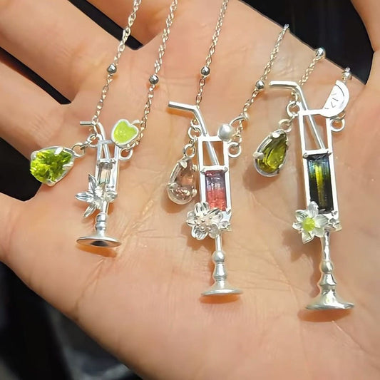 鋯石水果墜飾項鍊－商品主圖｜https://igowo.tw/