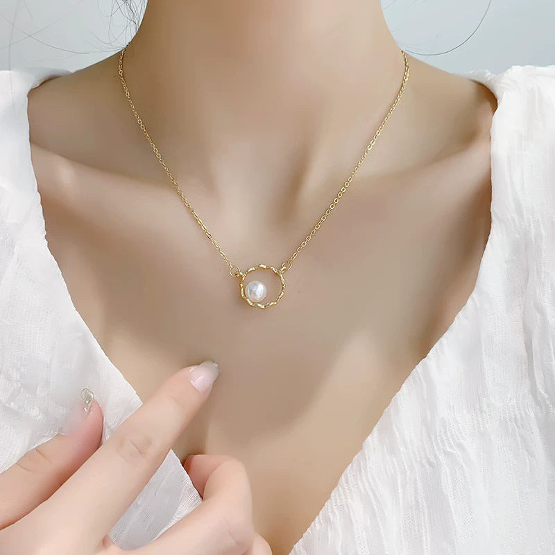 珍珠幾何項鍊－商品主圖｜https://igowo.tw/