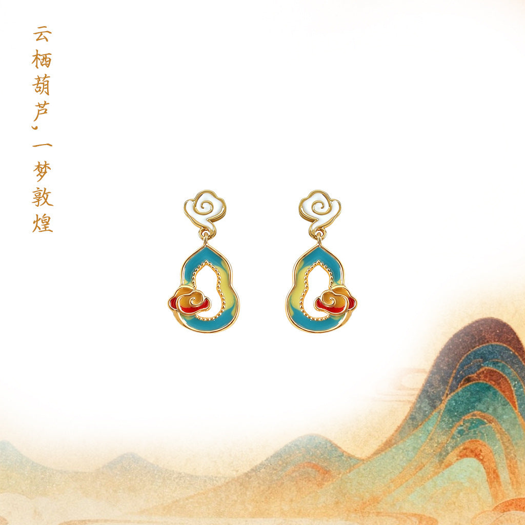 琺瑯葫蘆復古耳環－商品主圖｜https://igowo.tw/