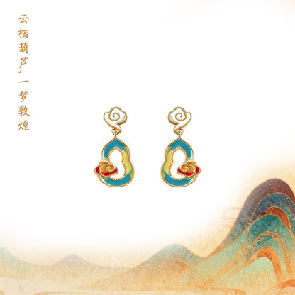 琺瑯葫蘆復古耳環－商品主圖｜https://igowo.tw/