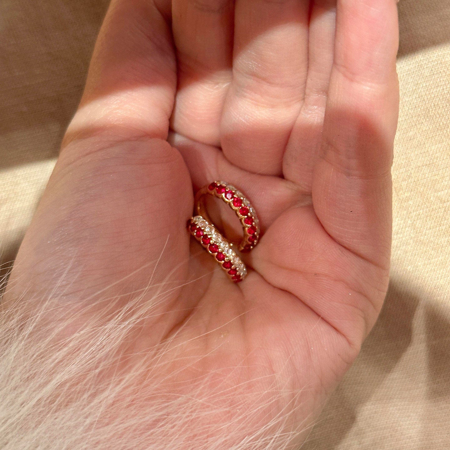 紅色簡約耳環