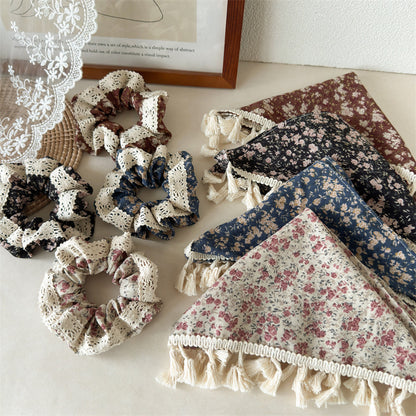 蕾絲碎花流蘇髮圈－商品主圖｜https://igowo.tw/