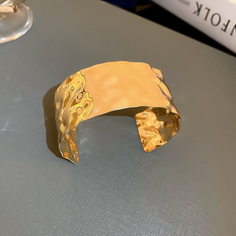 歐美跨境不規則凹形手鐲小眾個性冷淡風手環時尚輕奢高級感手飾女