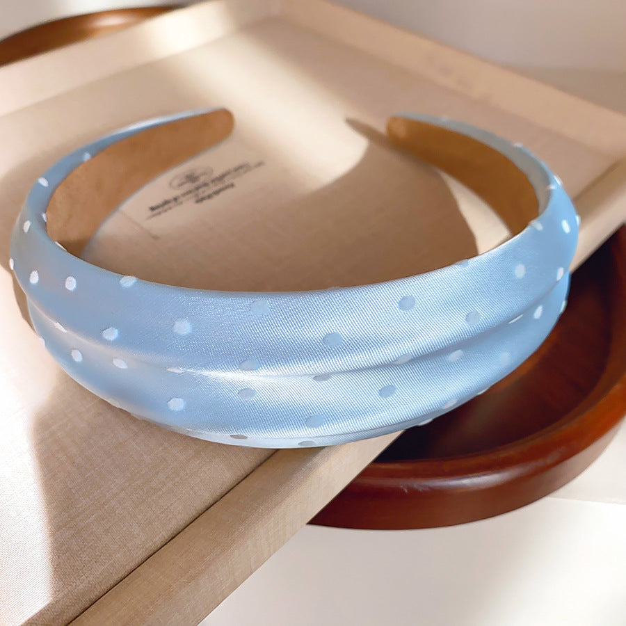 緞帶波點寬版髮箍