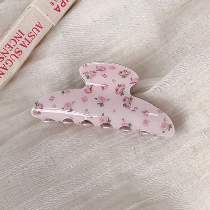 粉色碎花鯊魚夾