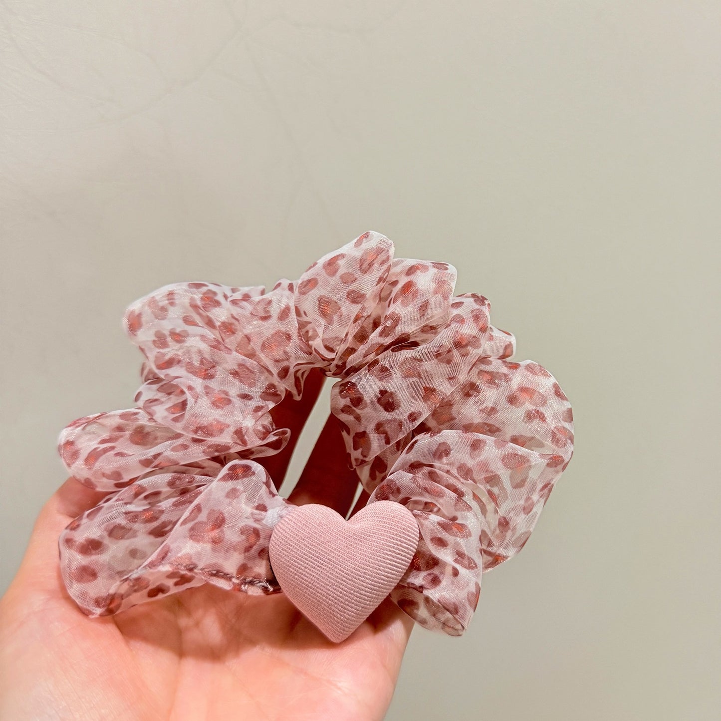 豹紋愛心髮圈