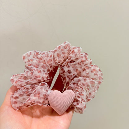豹紋愛心髮圈