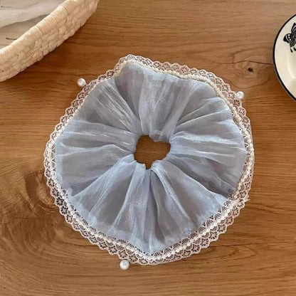 珍珠網紗大腸圈髮圈