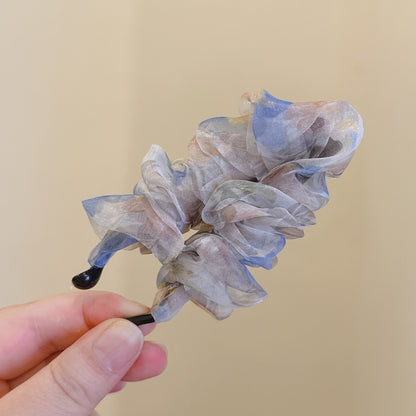 網紗碎花鯊魚夾
