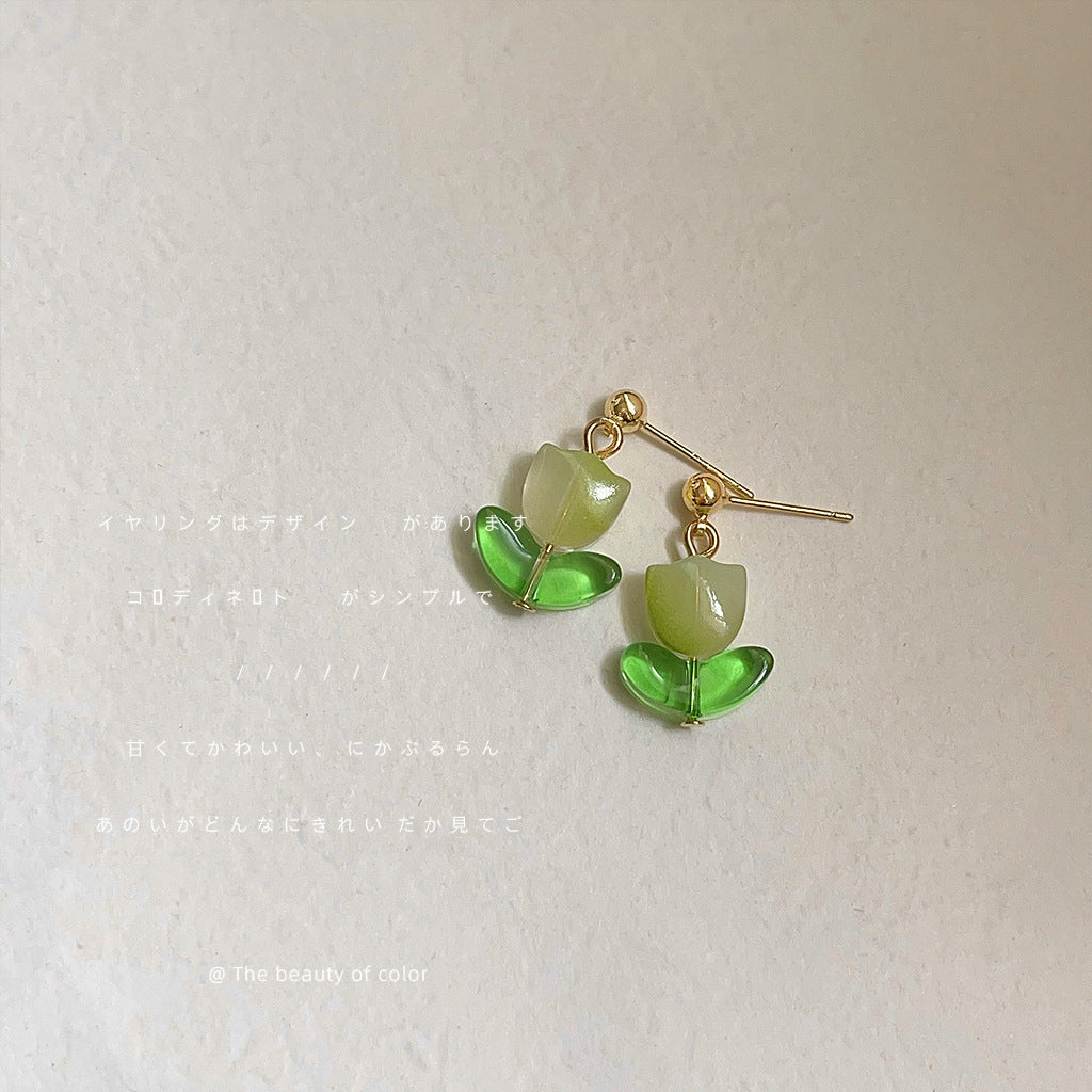 琉璃玻璃耳釘
