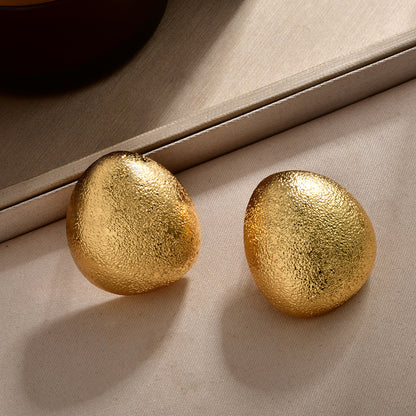 金色水滴拉絲耳釘