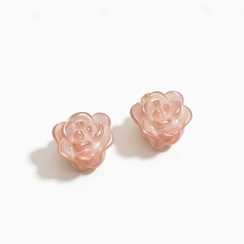 玫瑰花耳釘