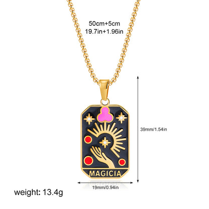 彩色星星方形墜飾項鍊－細節特寫62｜https://igowo.tw/