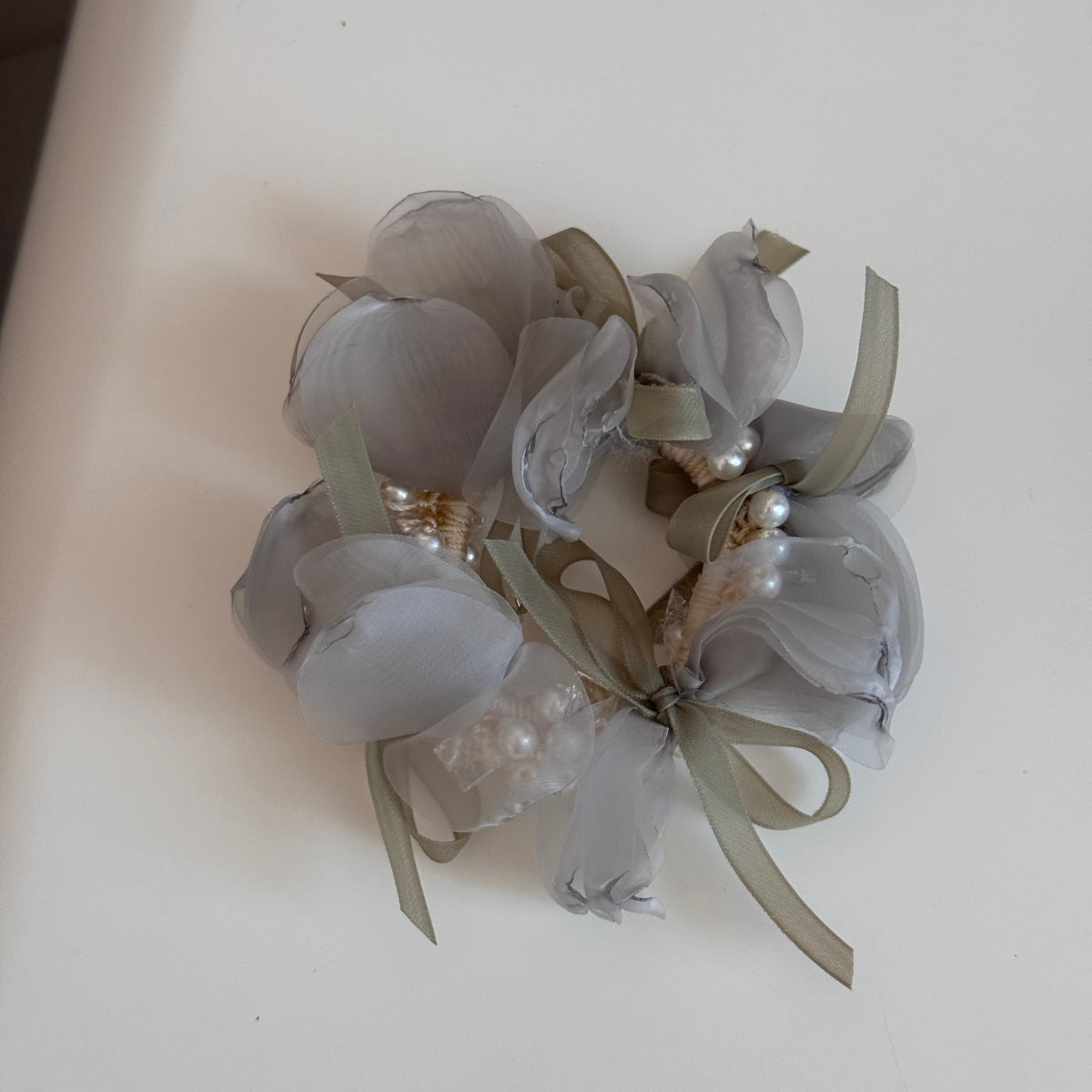網紗花朵精雕髮圈
