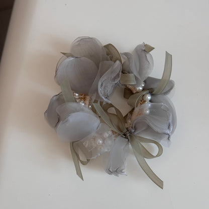 網紗花朵精雕髮圈