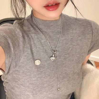 花朵墜飾復古項鍊－第二視角實拍｜https://igowo.tw/