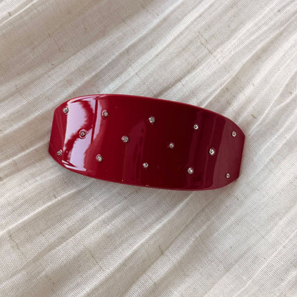 鋯石一字鑲鑽髮夾