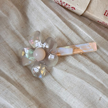 醋酸板材花朵一字髮夾