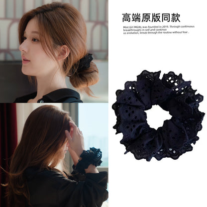 簡約經典髮夾－杏色木耳大腸款細節｜https://igowo.tw/