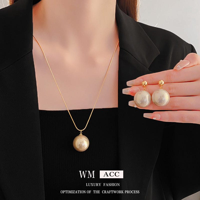 金色珍珠銀針復古耳釘－商品主圖｜https://igowo.tw/