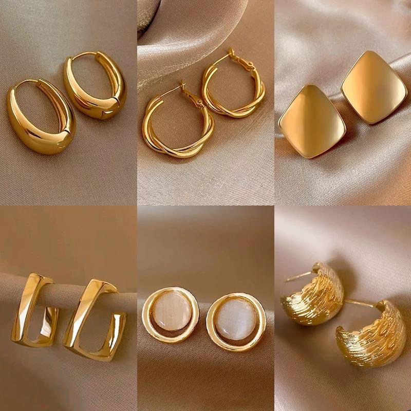 金屬復古耳釘－7金屬耳環4件套款細節｜https://igowo.tw/