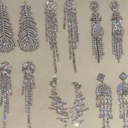 法式宮廷風鑲鉆幾何花朵耳環輕奢高級感耳釘時尚精致氣質耳飾批發