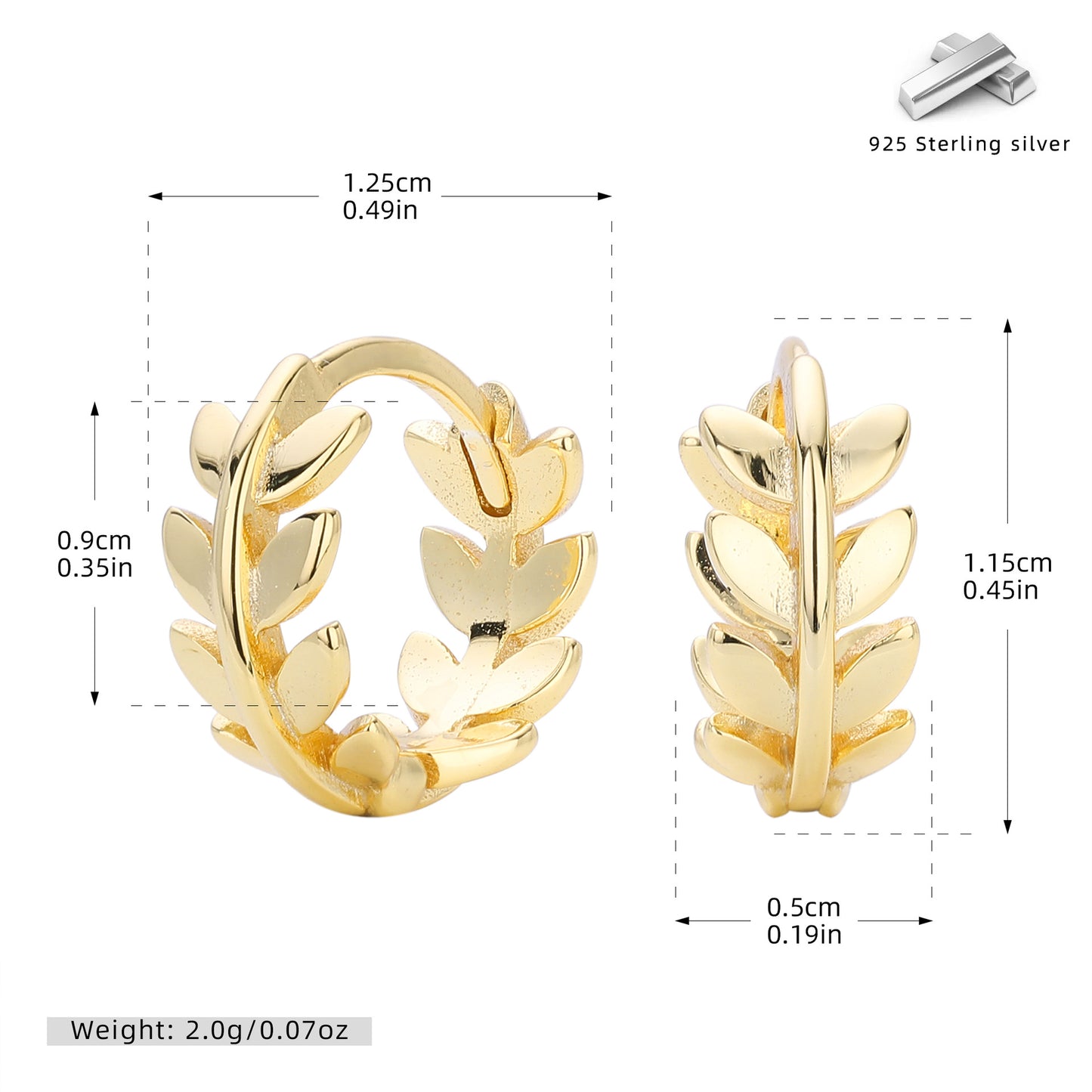 S925 歐美新款耳環輕奢橄欖葉耳飾ins風時尚樹枝樹葉飾品