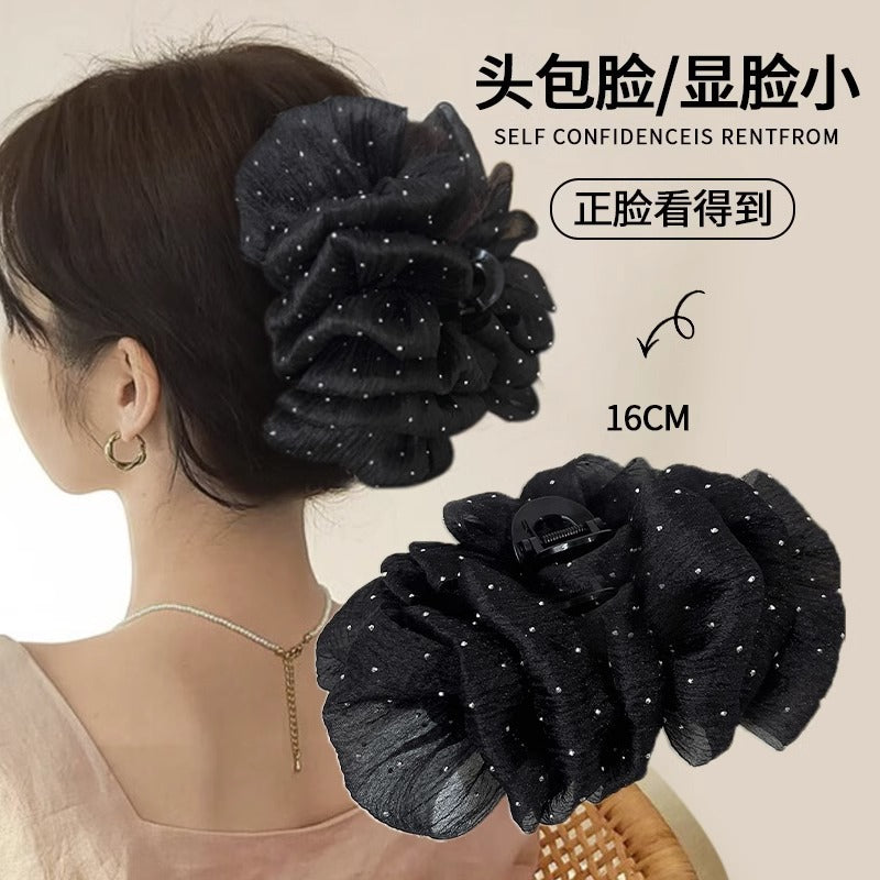 網紗雲朵蝴蝶結鯊魚夾－商品主圖｜https://igowo.tw/