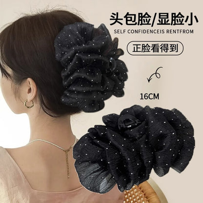 網紗雲朵蝴蝶結鯊魚夾－商品主圖｜https://igowo.tw/