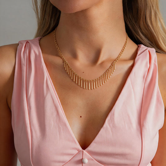金屬流蘇項鍊－商品主圖｜https://igowo.tw/