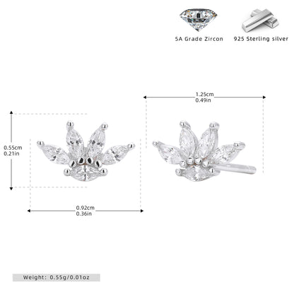 S925 新款耳釘時尚個性鑲鋯皇冠耳飾輕奢百搭小眾設計飾品