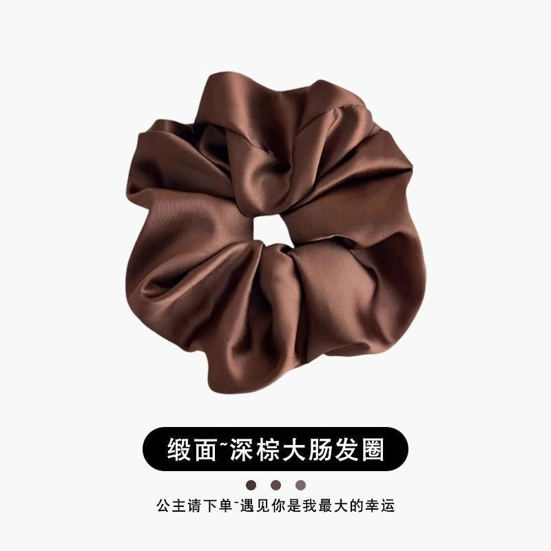 藍色布面波點復古髮圈