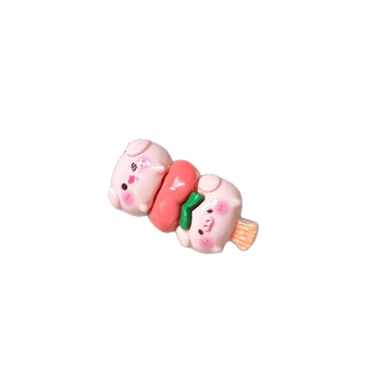 棕色串珠小熊草莓髮夾－咖色髮夾款細節3｜https://igowo.tw/