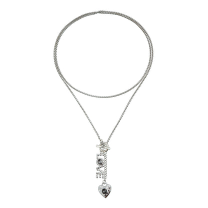 字母愛心墜飾長版項鍊