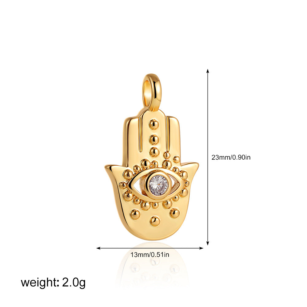 金色鋯石眼睛墜飾項鍊－細節特寫14｜https://igowo.tw/