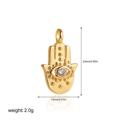 金色鋯石眼睛墜飾項鍊－細節特寫14｜https://igowo.tw/