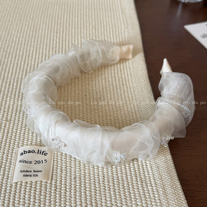網紗鋯石寬版髮箍