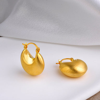 金色拉絲復古耳環－商品主圖｜https://igowo.tw/