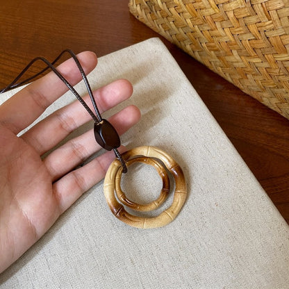 棕色樹脂墜飾復古項鍊－10#項鍊-黑色-咖色。款細節｜https://igowo.tw/