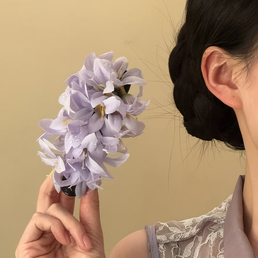 超仙森系甜美布藝花朵發夾高級感精致鴨嘴夾時尚精致溫柔發飾頭飾