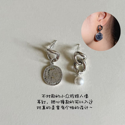 珍珠蝴蝶垂墜復古耳釘－45#銀針-金色款細節41｜https://igowo.tw/