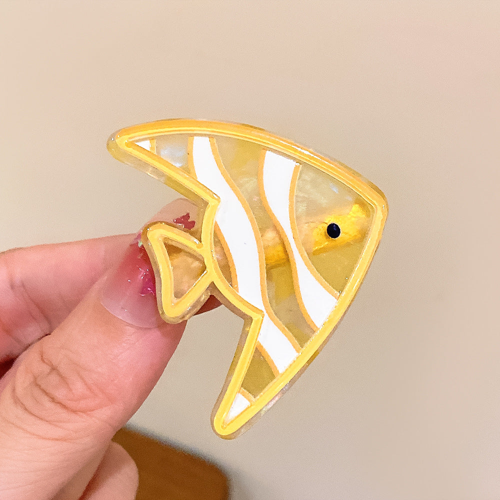 壓克力魚尾卡通髮夾－馬夫魚髮夾款細節2｜https://igowo.tw/