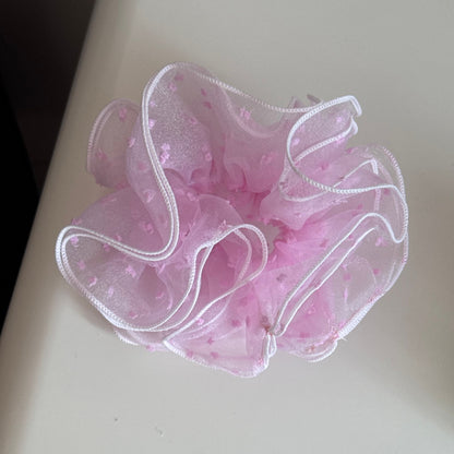 蕾絲大腸圈刺繡髮圈