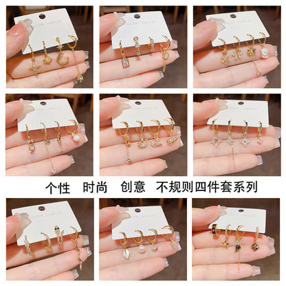 不規則耳扣四件組－商品主圖｜https://igowo.tw/