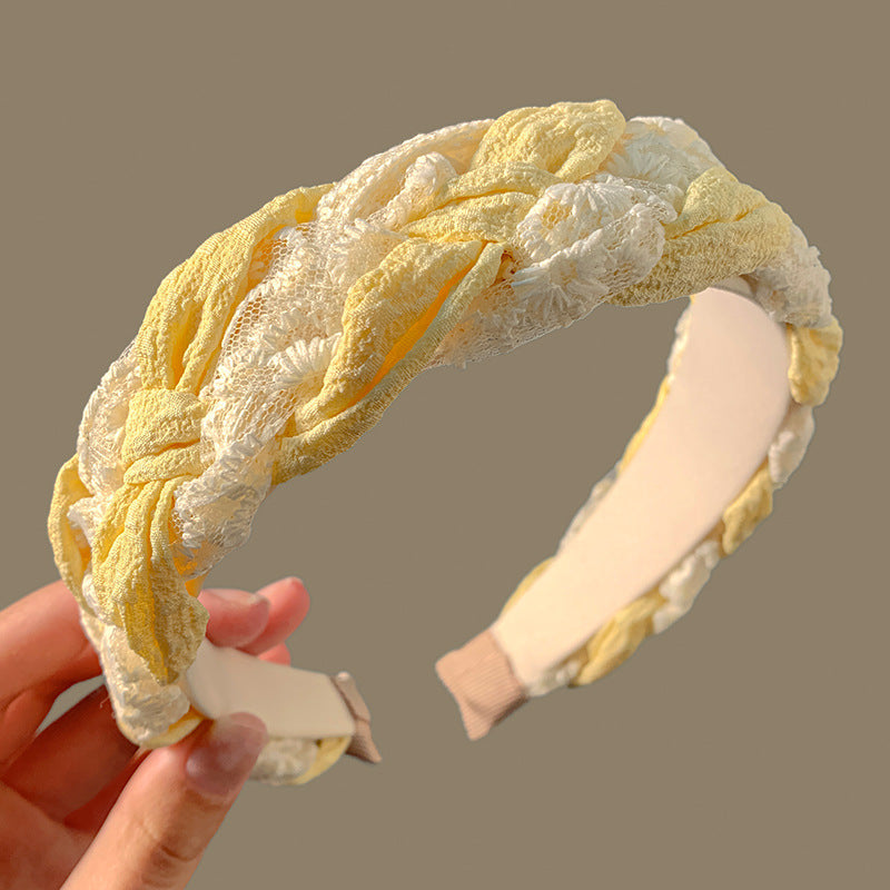 蕾絲扭紋編織髮箍