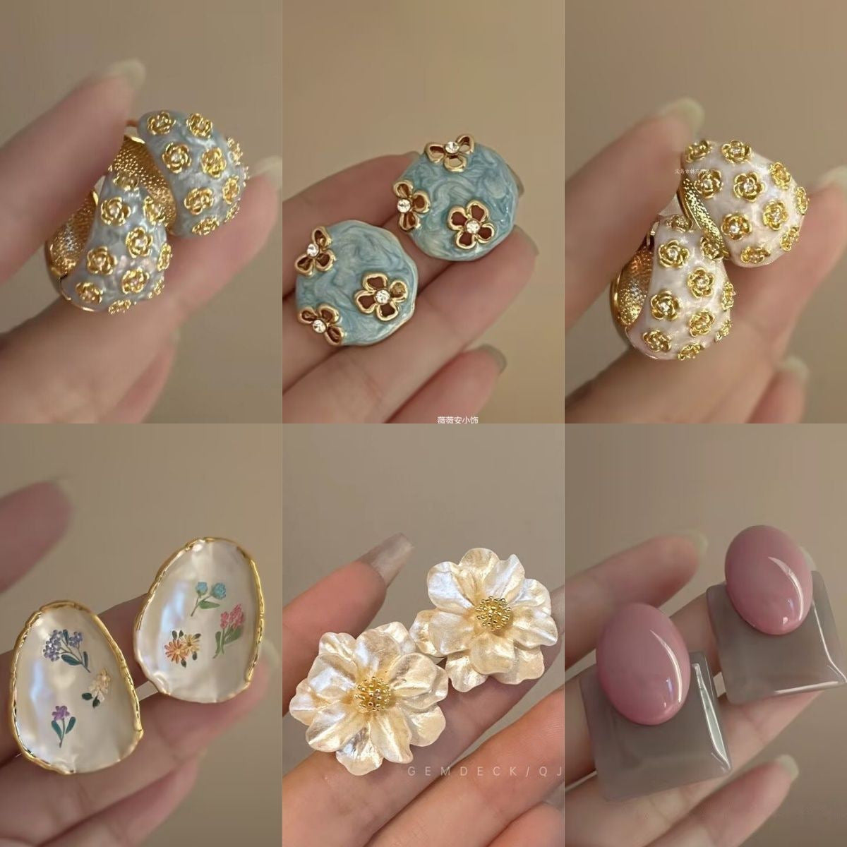 花朵復古耳環－商品主圖｜https://igowo.tw/