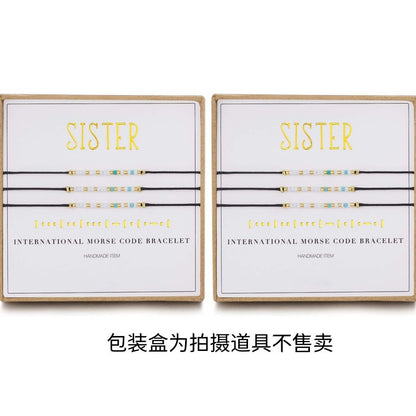 黑色米珠卡片手鏈