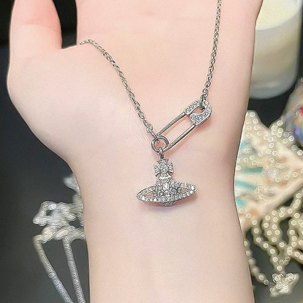 珍珠星球鑲鑽項鍊