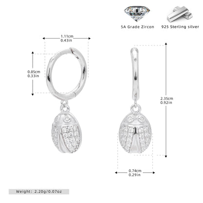 S925 新品創意個性鑲石昆蟲款耳扣時髦流行新潮耳飾品