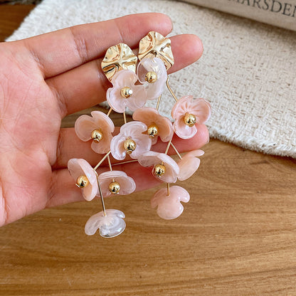 彩色琺瑯花朵耳釘